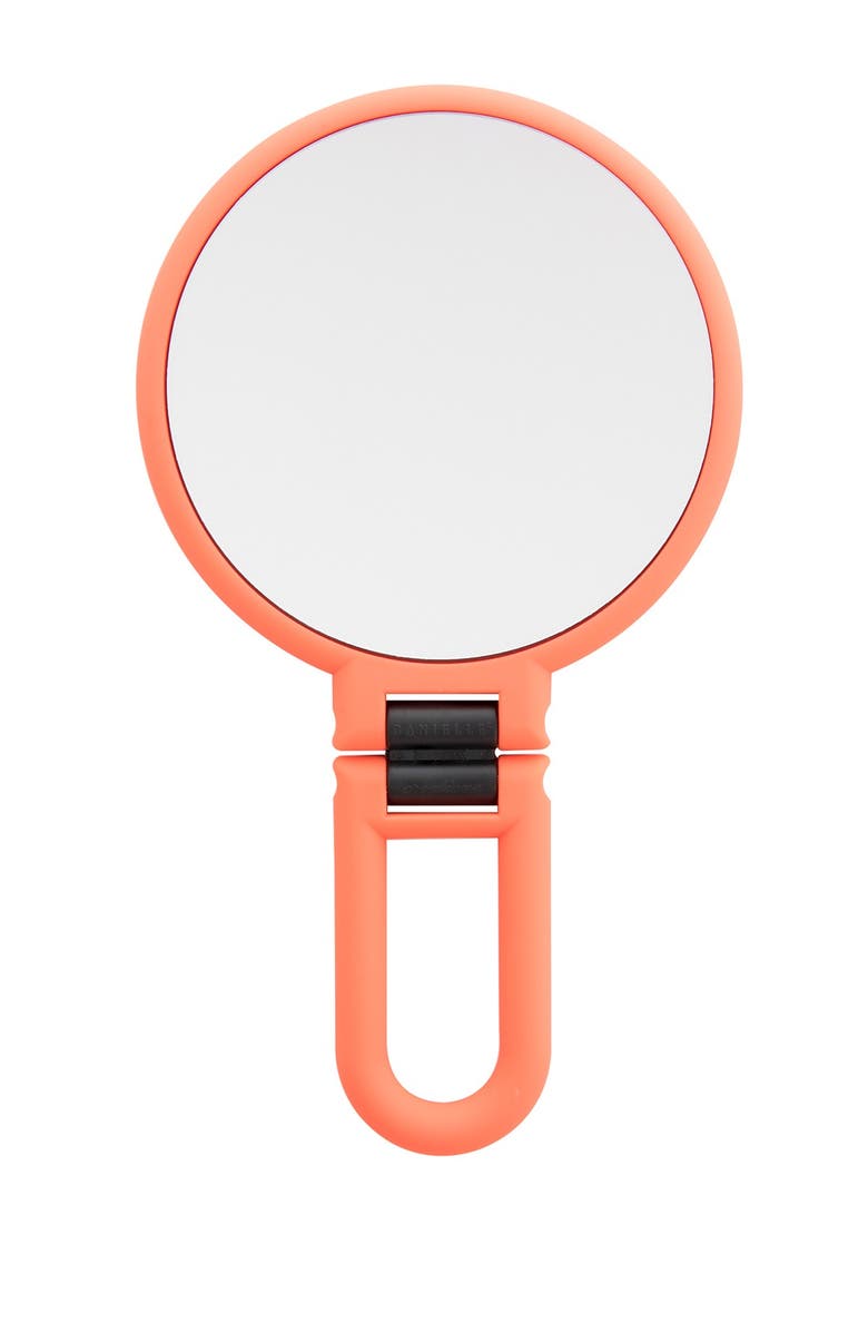 Upper Canada Soaps Danielle Soft Touch Hand Held Foldable Mirror - Neon Coral, Main, color,