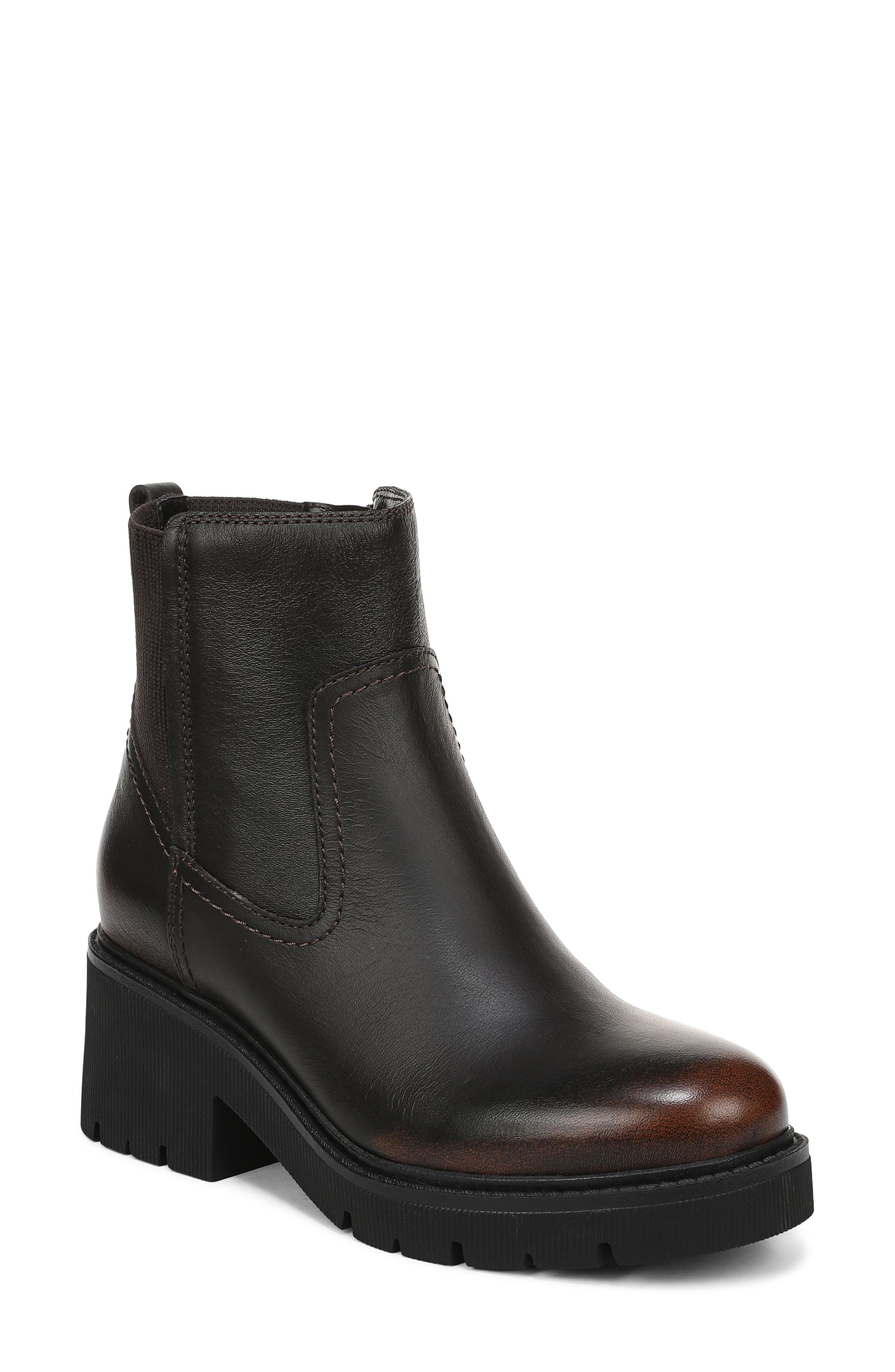 Juni Leather Chelsea Boot, Main, color, BLACK BROWN WR LEATH