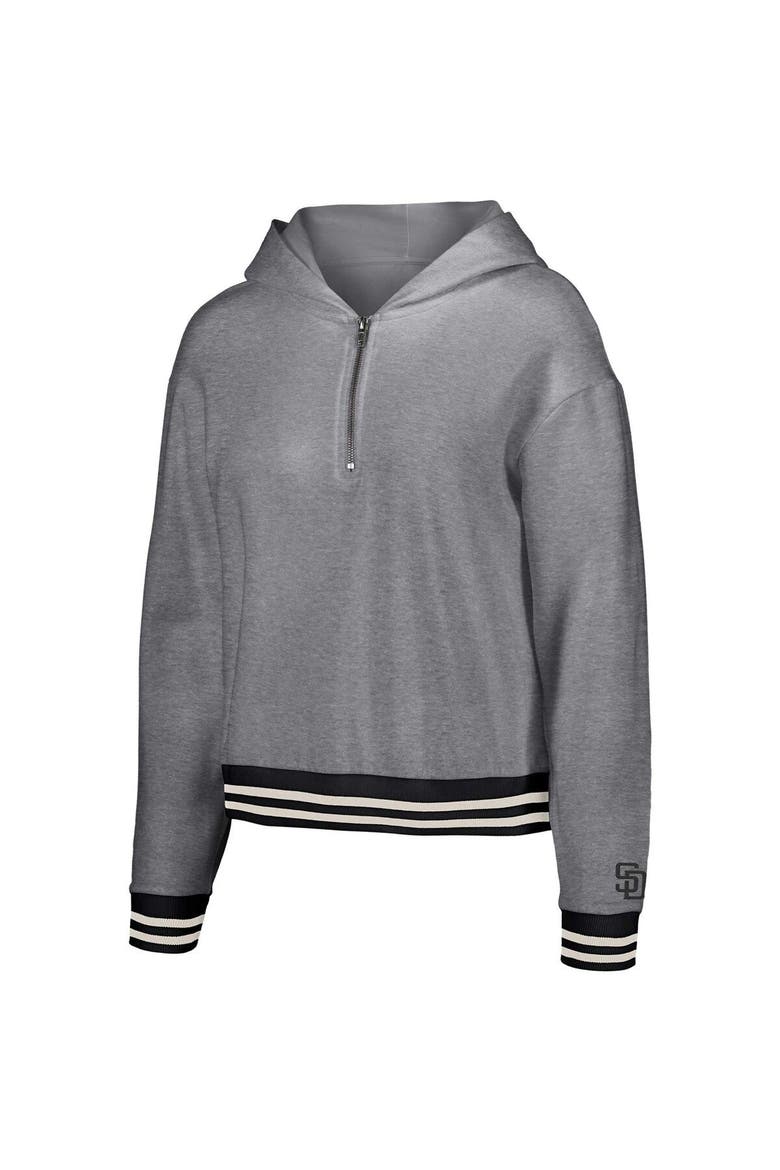 Women's Lusso  Gray San Diego Padres Magnolia Tri-Blend Quarter-Zip Hoodie, Alternate, color, Gray