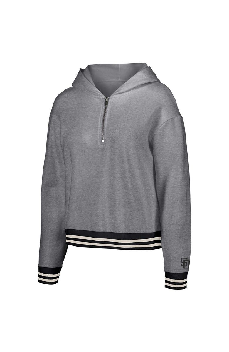 LUSSO Women's Lusso  Gray San Diego Padres Magnolia Tri-Blend Quarter-Zip Hoodie, Alternate, color, Gray