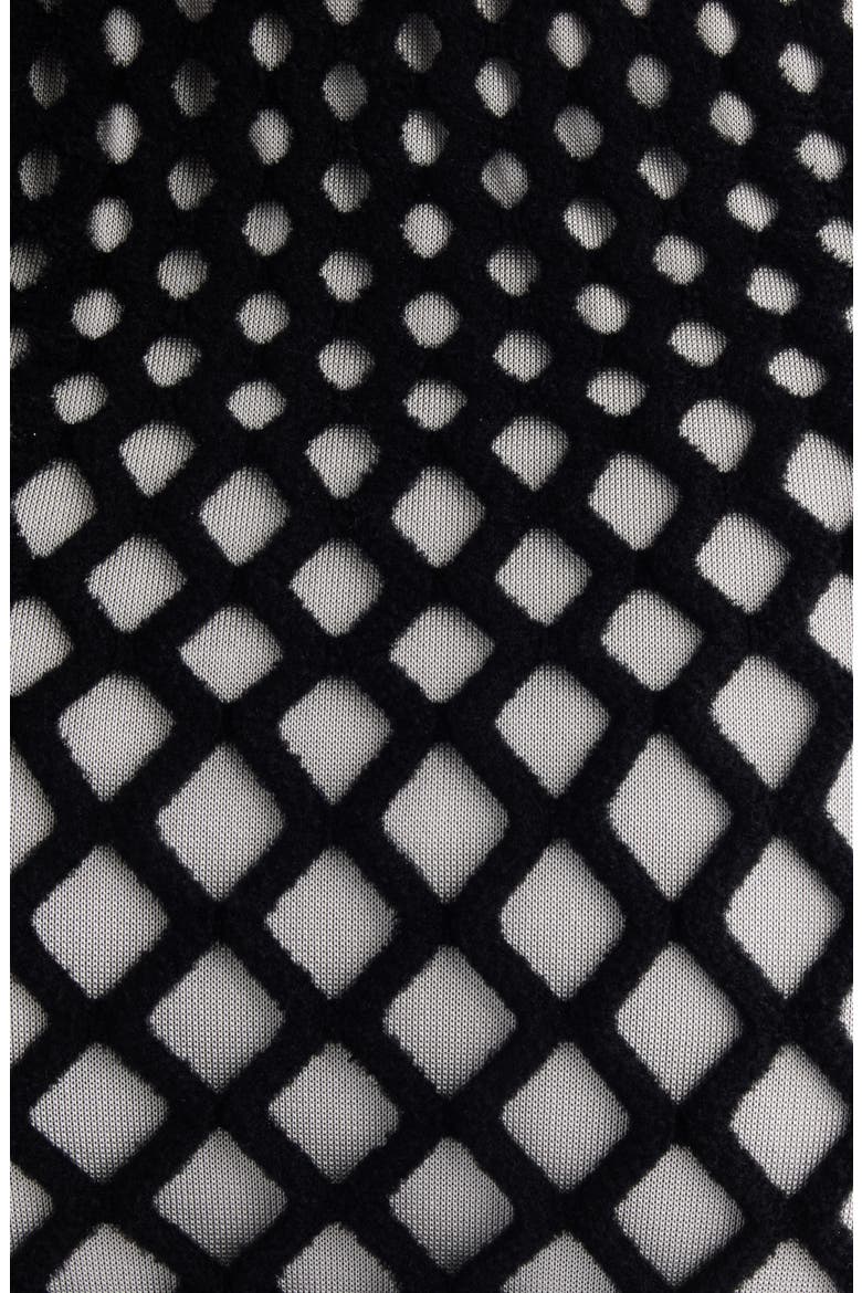 Mesh Halter Neck Dress, Alternate, color, BLACK/ IVORY