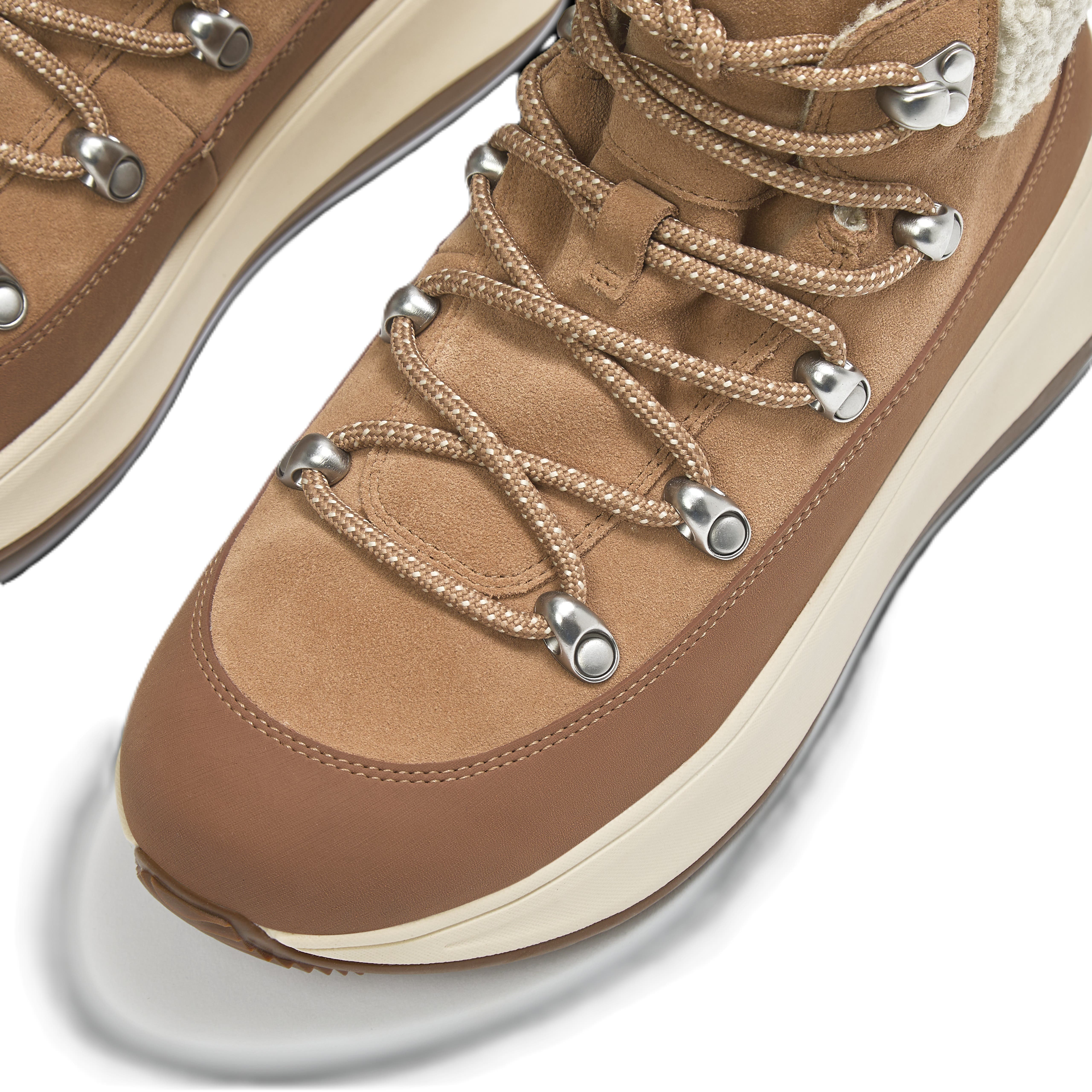F Mode Teddy Collar Booties, Alternate, color, Desert Tan