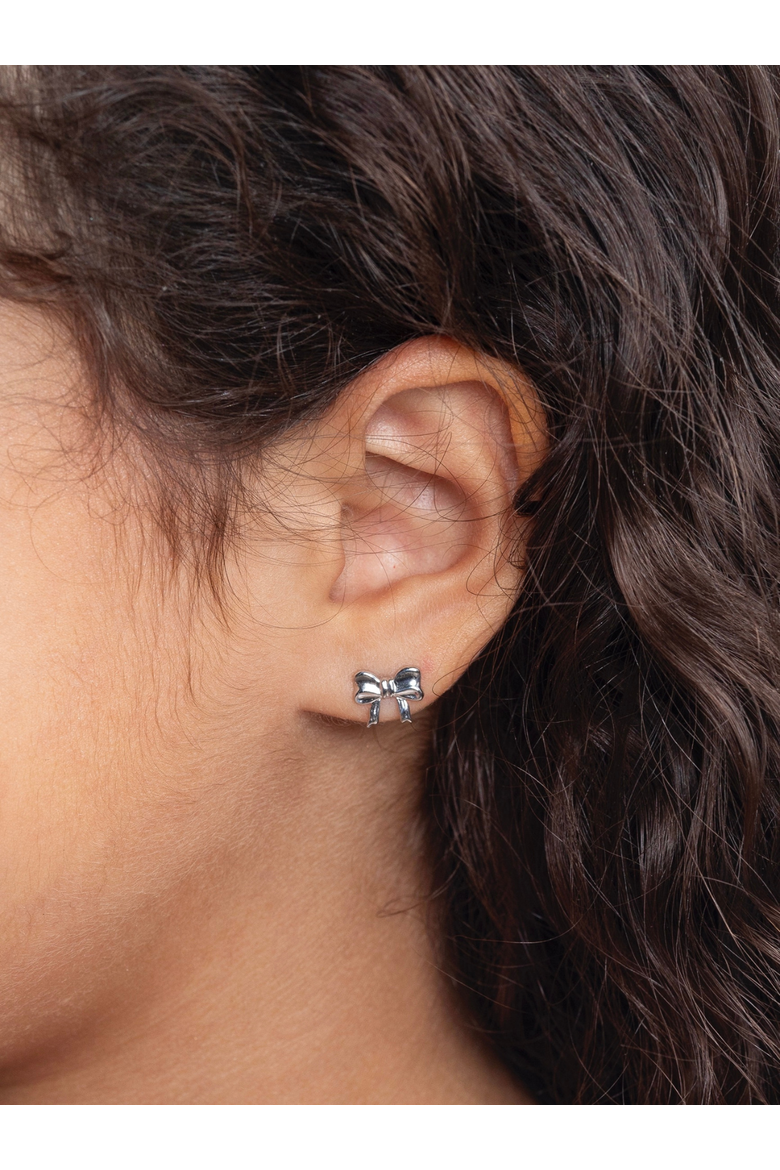 Sterling Silver Bow Knot Stud Earrings, Alternate, color, Silver