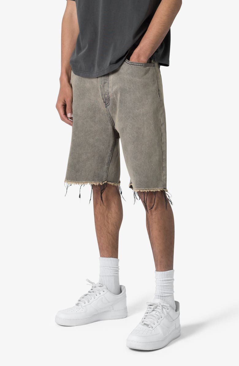 mnml Distressed Mineral Denim Shorts, Alternate, color, Brown