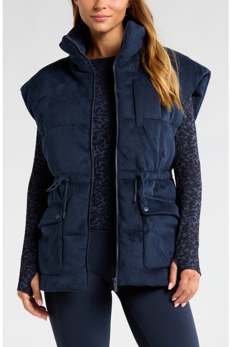 Corduroy Puffer Vest, Main, color, NAVY SAPPHIRE