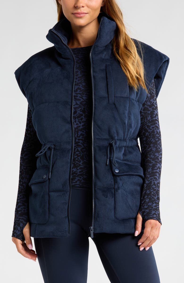 Zella Corduroy Puffer Vest, Main, color, 