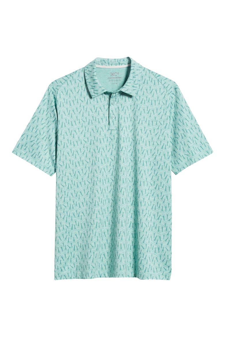 XC4® Guitar Print Performance Polo, Alternate, color, GREEN