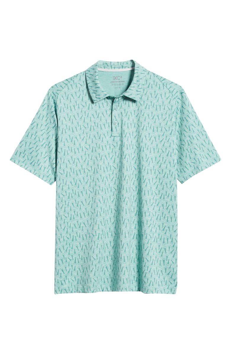 Johnston & Murphy XC4<sup>®</sup> Guitar Print Performance Polo, Alternate, color, Green