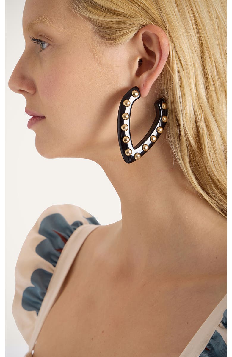 La DoubleJ Dew Earrings Solid Black, Alternate, color,