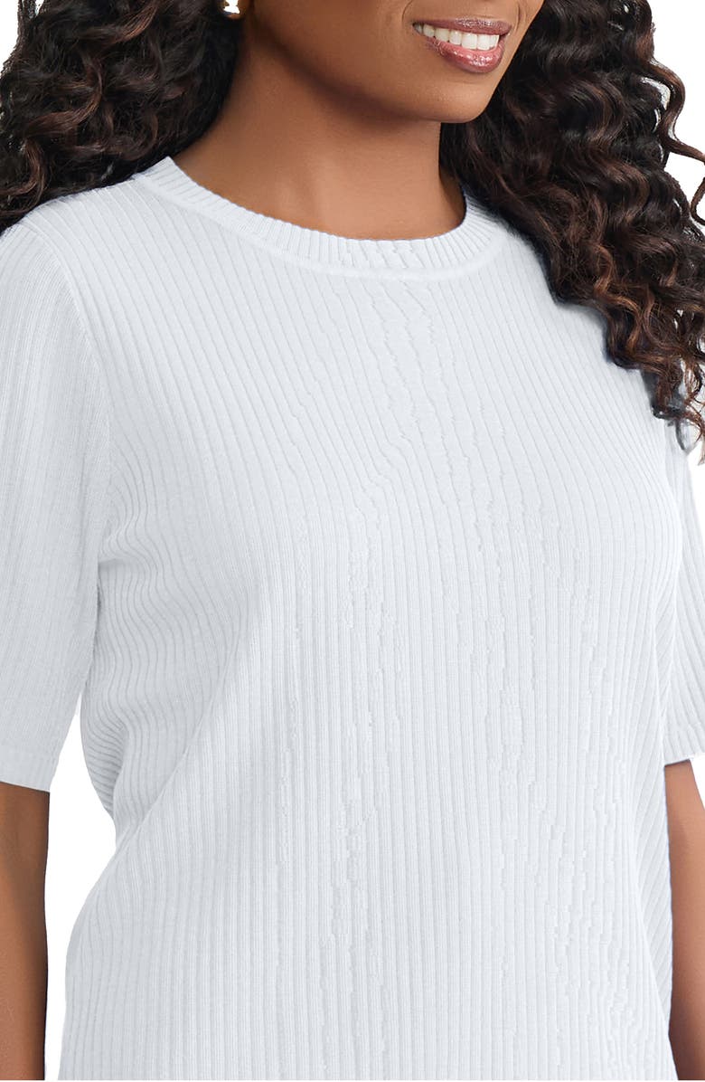 Jones New York Sutton Crewneck Short Sleeve Sweater, Alternate, color, 