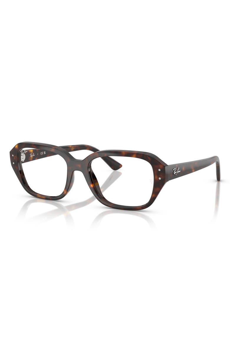 Ray-Ban 53mm Square Optical Glasses, Alternate, color, Havana