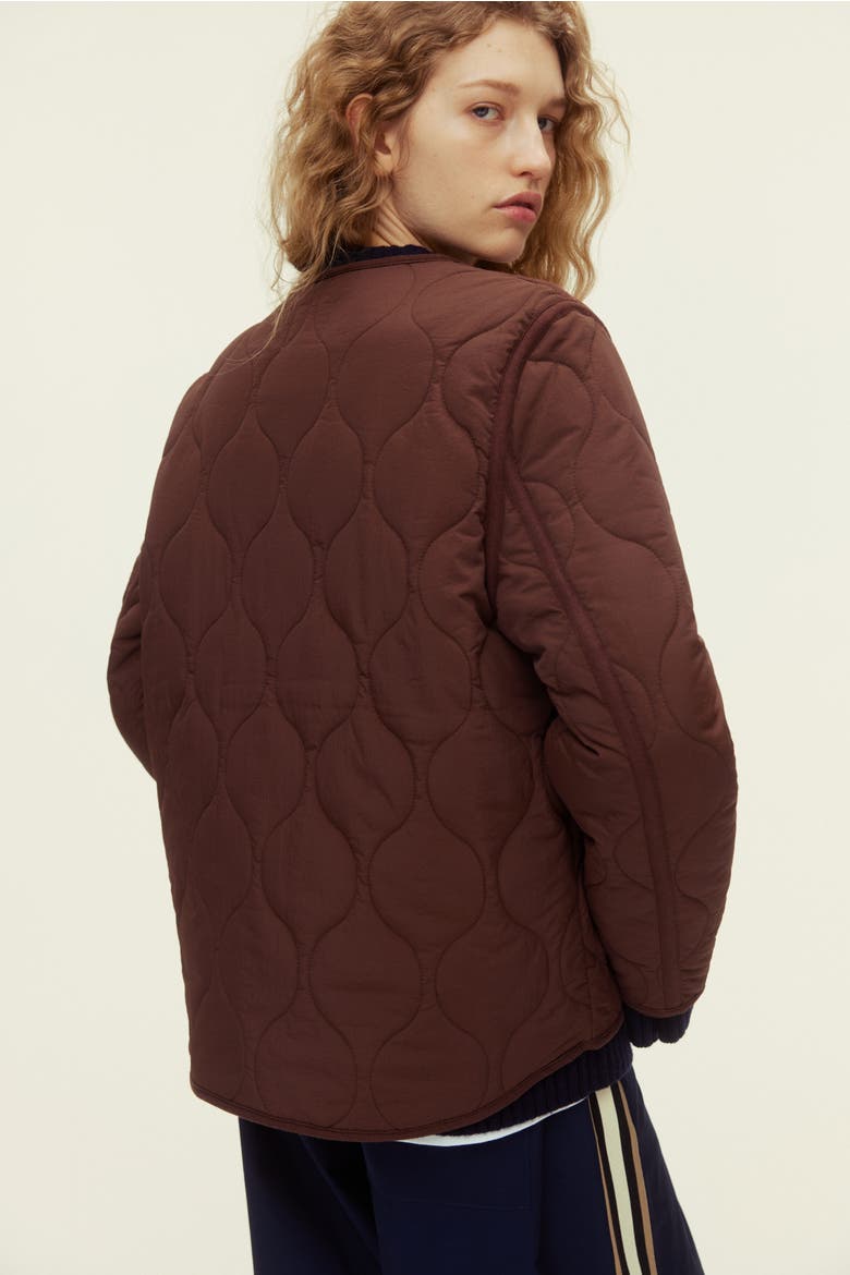 Quilted Jacket, Alternate, color, Dark brown