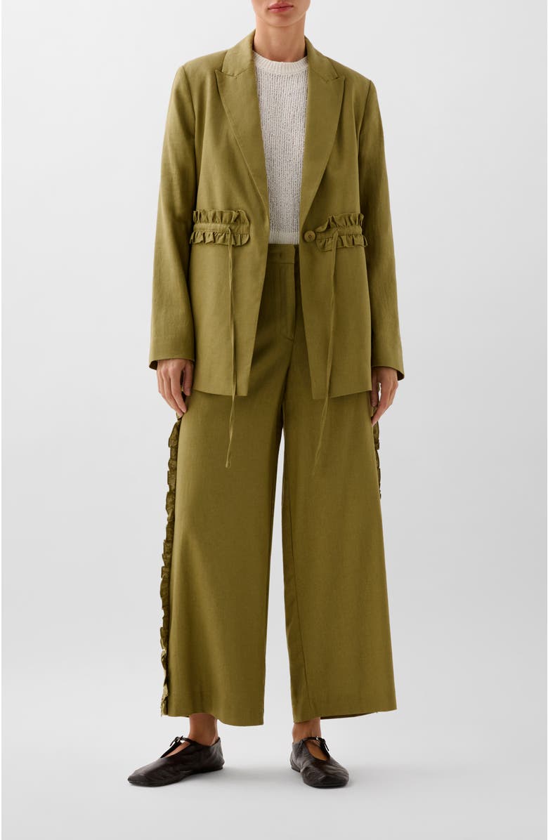 Scalpers Ruffle Prep Pant, Alternate, color, Khaki