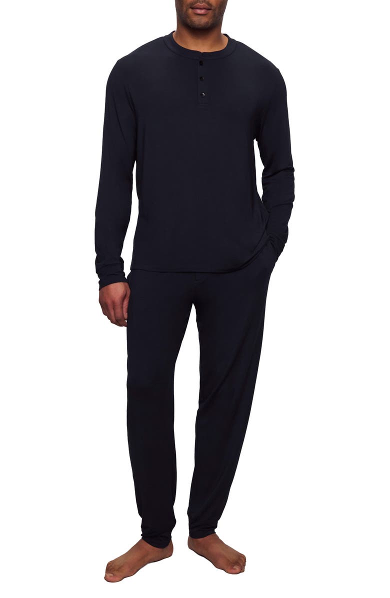 Eberjey Henry Jersey Pajamas, Main, color, Black