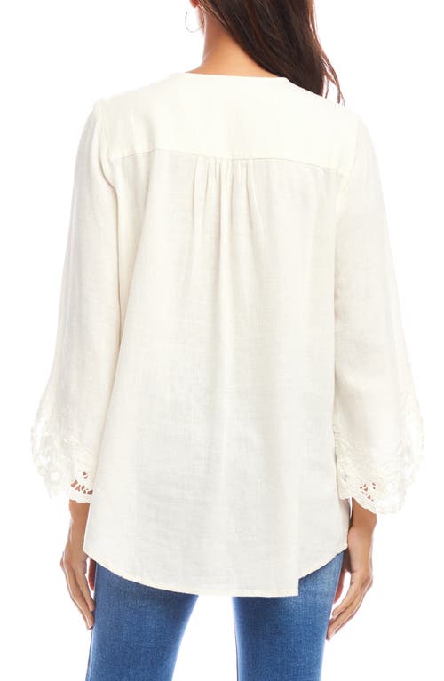 Karen Kane Appliqué Flare Sleeve High-low Top