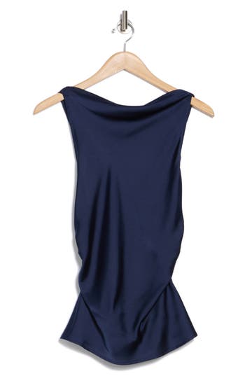 RENEE C RENEE C OPEN BACK RUCHED SATIN TOP 