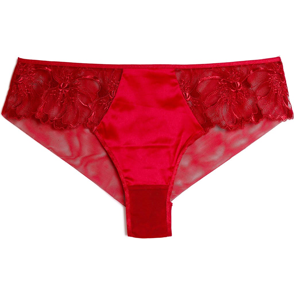 Etam Amaryllis Lace & Satin Hipster Panties in Red  product