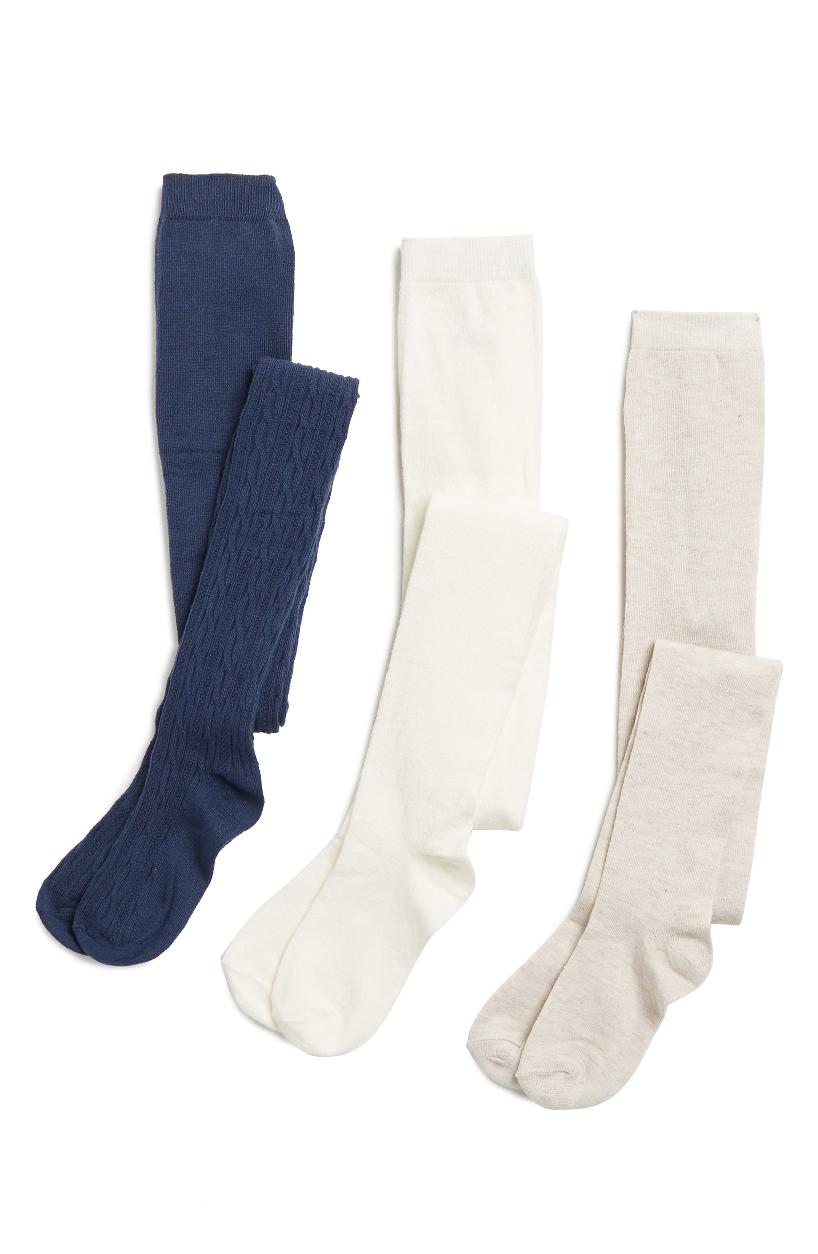 Capelli New York Kids' 3-Pack Cable Knit Sweater Tights