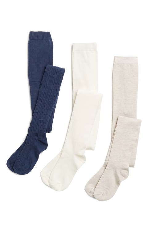 Kids' 3-Pack Cable Knit Sweater Tights (Big Kid)