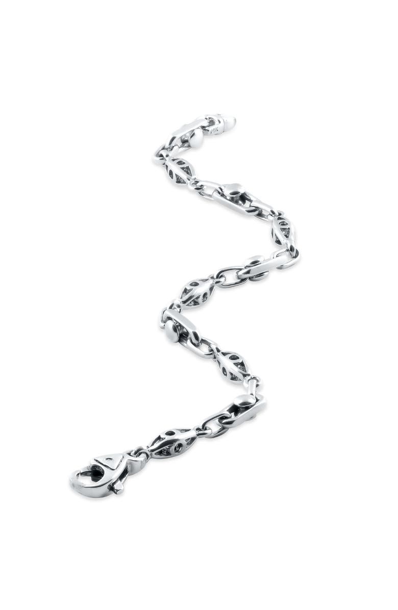 Bliss Diamond Men's Designed 16 Gram Solid Silver Bracelet 8.5", Alternate, color, 
