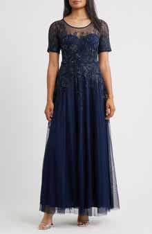 Pisarro Nights Embellished Illusion Neck Gown