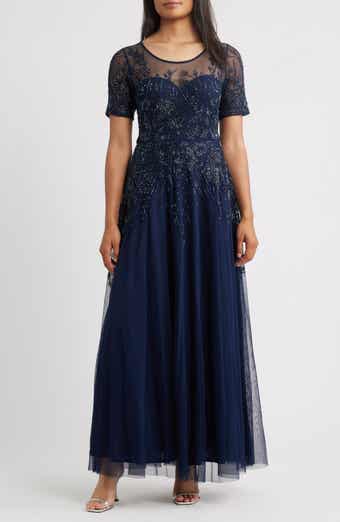 Pisarro Nights Embellished Illusion Neck Gown