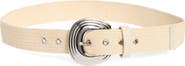 Vince Camuto Stretchy Straw Layered Buckle Belt