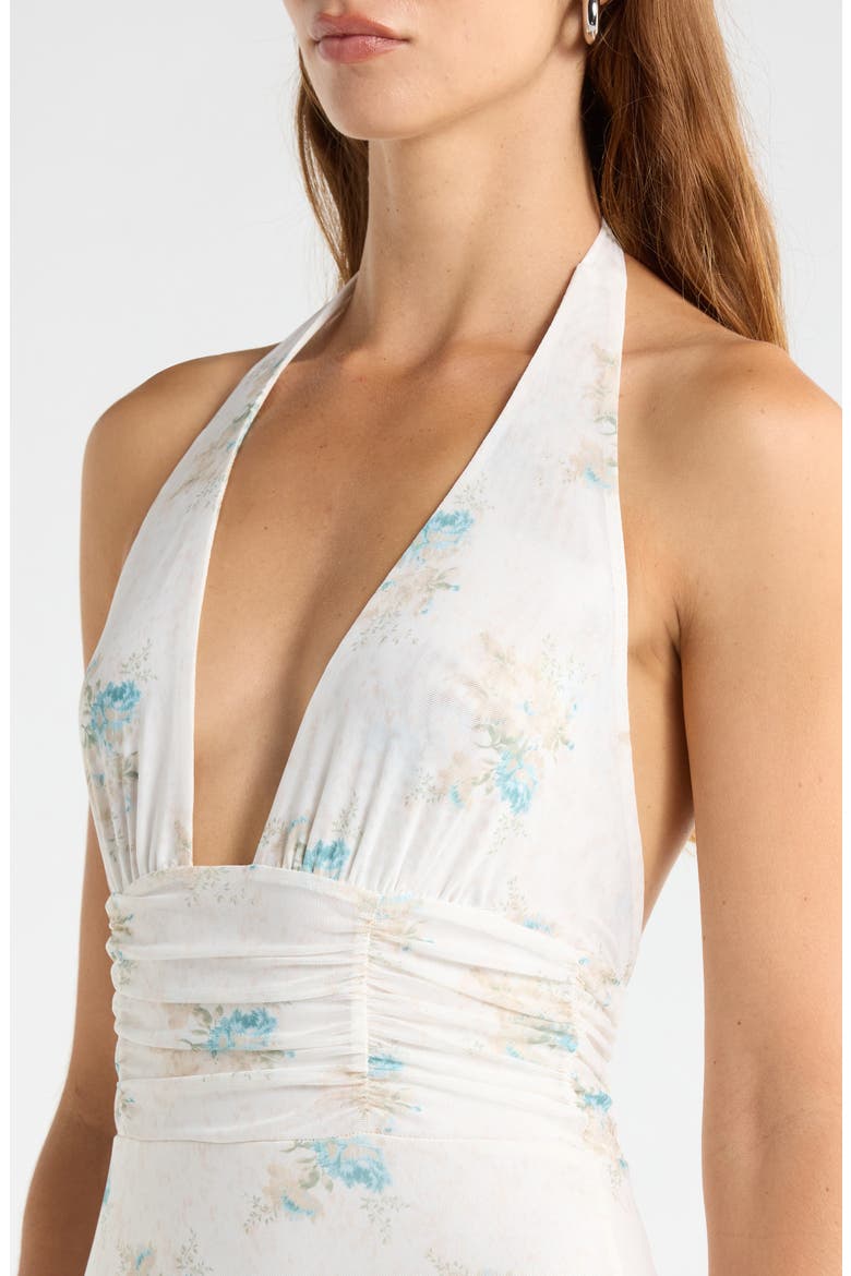 Anja Floral Print Halter Maxi Dress, Alternate, color, ANTIQUE PEONY