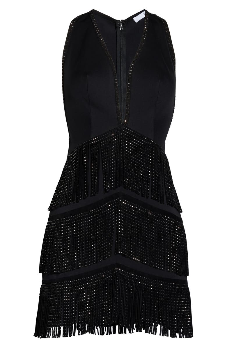 SHO by Tadashi Shoji Fringe Fit & Flare Dress, Alternate, color, 