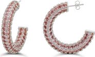 SHYMI Colored Crystal Pavé Hoop Earrings