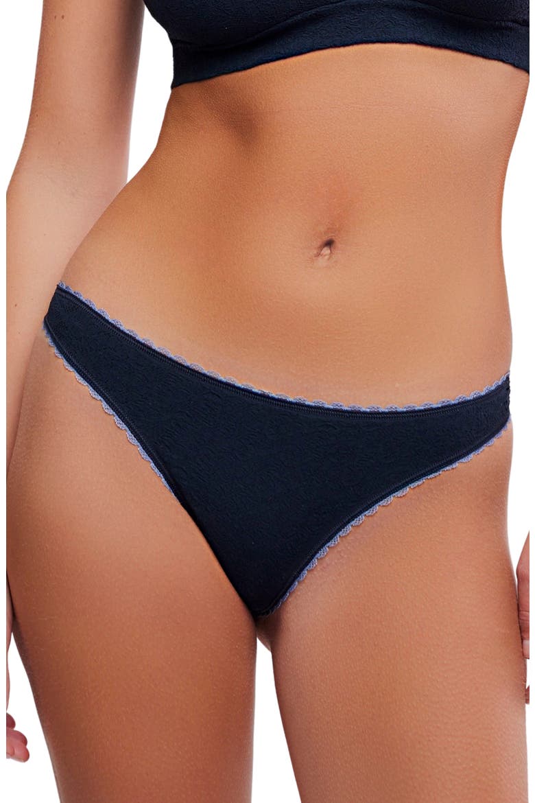 Intimately FP Sweet Point Seamless Thong, Main, color, BLACK COMBO