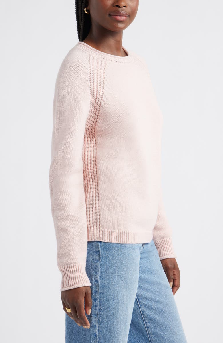 Caslon<sup>®</sup> Raglan Sleeve Roll Neck Wool & Cotton Sweater, Alternate, color, Pink Smoke