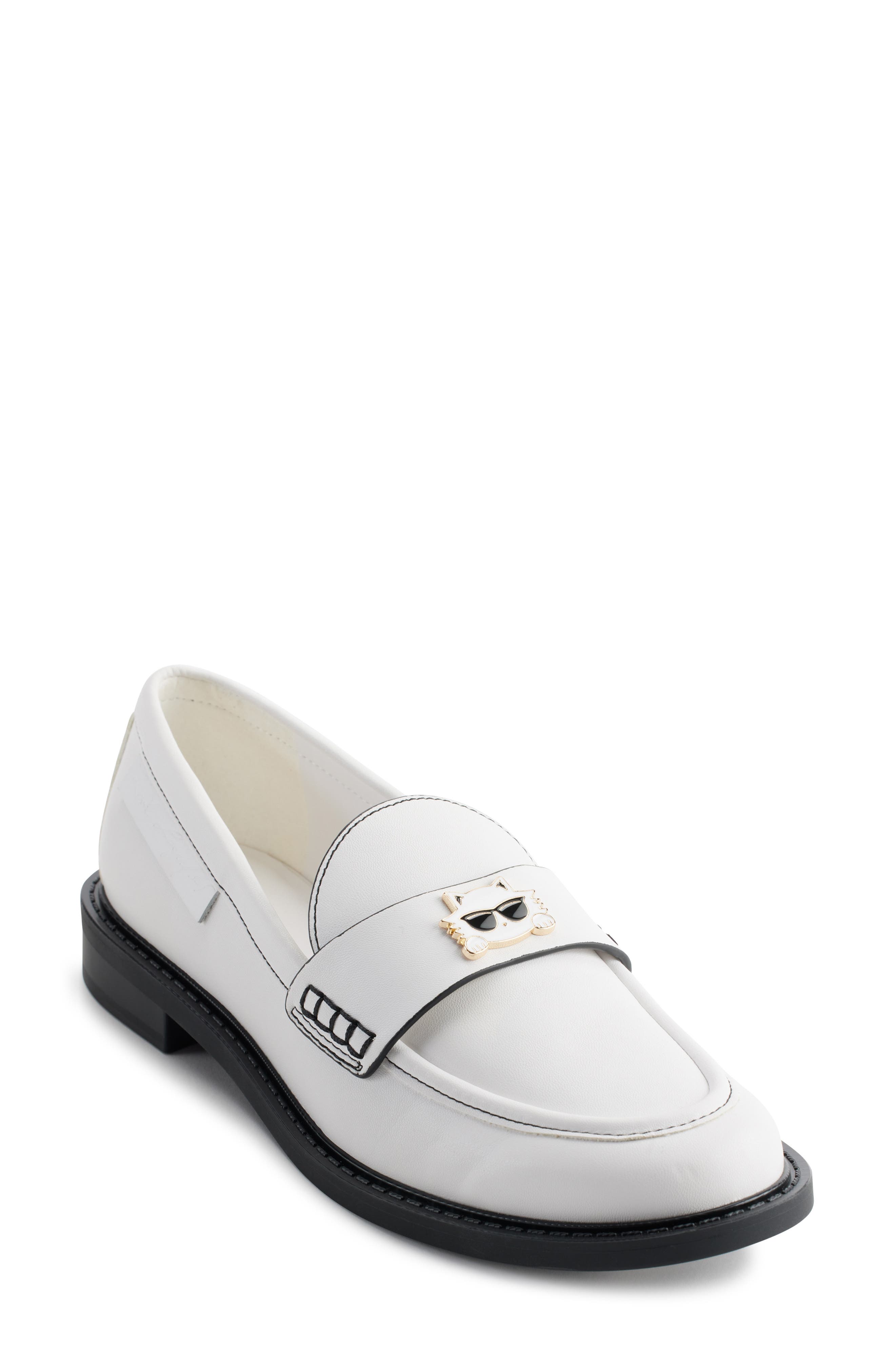 KARL LAGERFELD PARIS Riya Cat Loafer, Main, color, Bright White