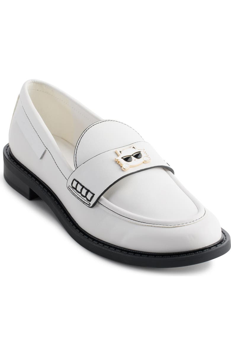 KARL LAGERFELD PARIS Riya Cat Loafer, Main, color, Bright White