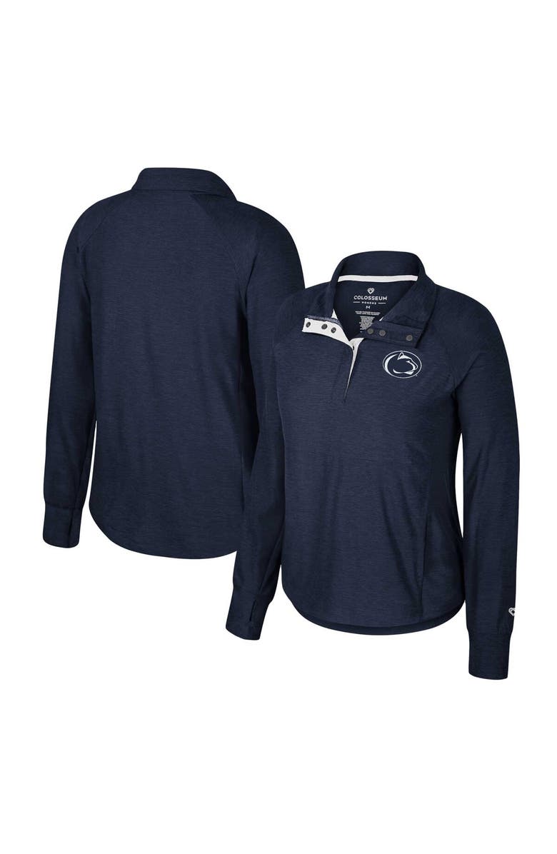 COLOSSEUM Women's Colosseum Navy Penn State Nittany Lions Cressida Raglan Half-Snap Top, Main, color, 