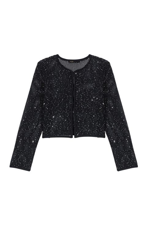 Rhinestone knit cardigan