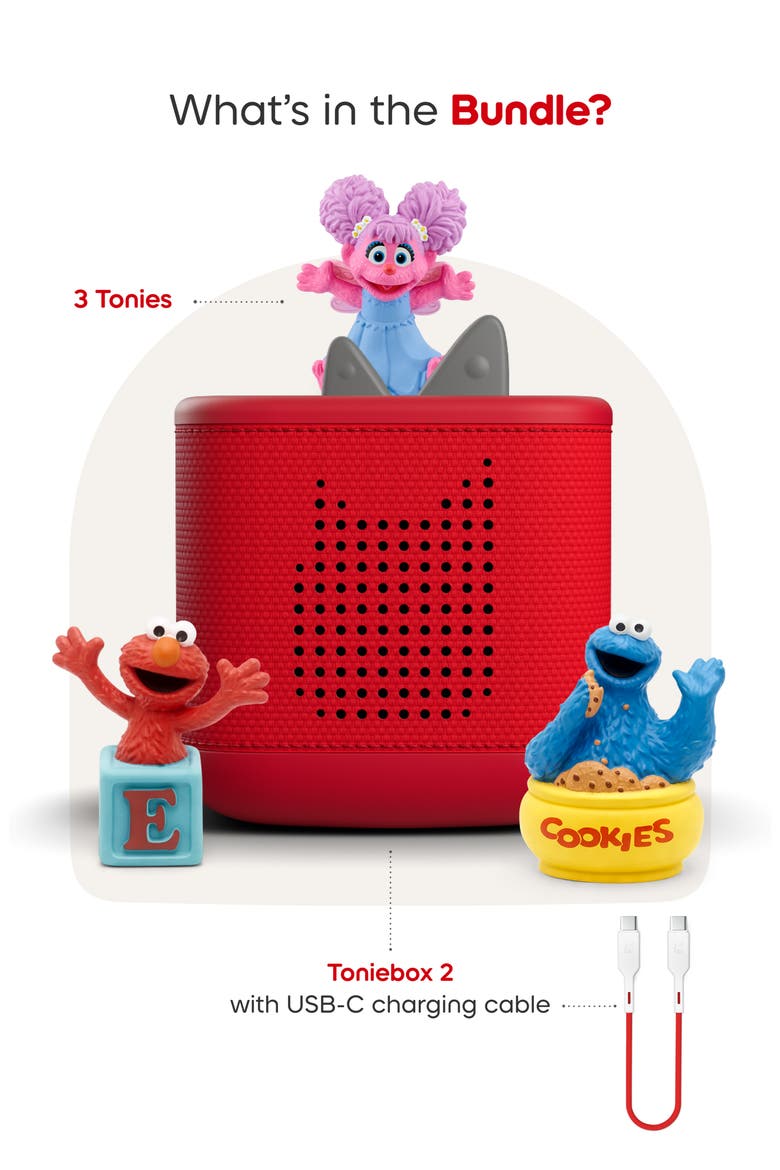 Toniebox 2 Sesame Street Bundle—Spanish, Alternate, color, SUNSET RED