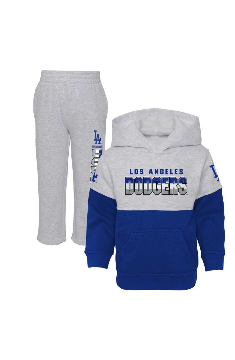 Outerstuff Toddler Royal/Heather Gray Los Angeles Dodgers Two-Piece Playmaker Set, Main, color, 