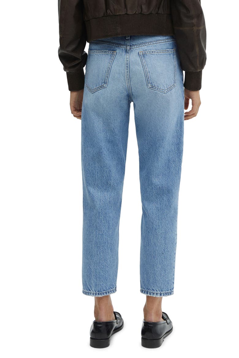 High Waist Ankle Tapered Mom Jeans, Alternate, color, MEDIUM BLUE