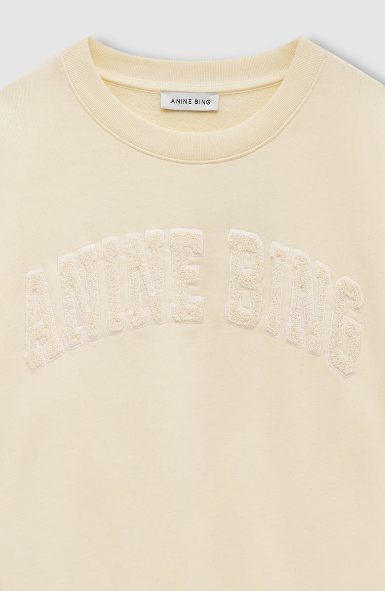 ANINE BING Harry Shrunken Sweatshirt, Alternate, color, Butter Yellow