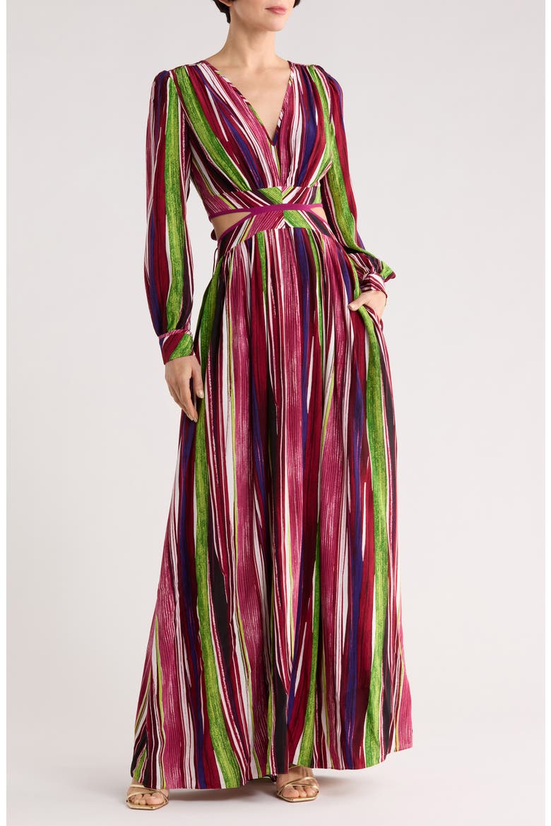 Jenifer Long Sleeve Maxi Dress, Main, color, REEDS PINK