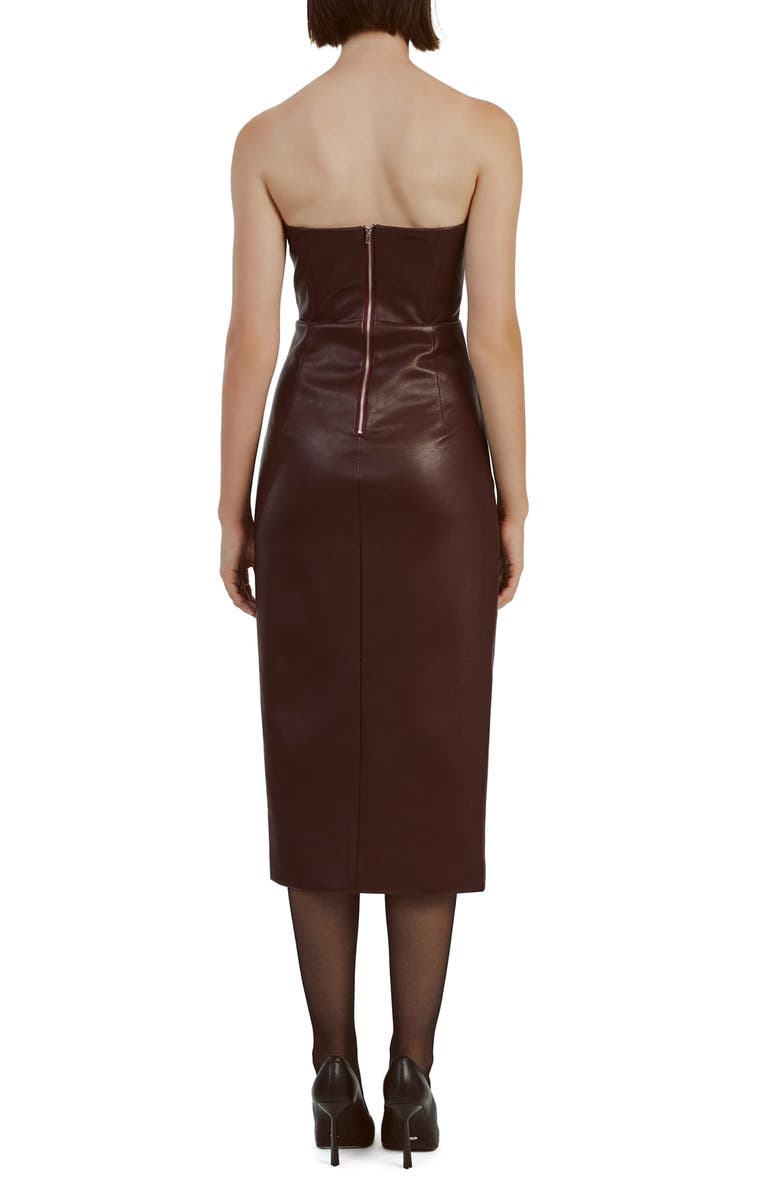 Bardot Kai Strapless Faux Leather Midi Dress, Alternate, color,