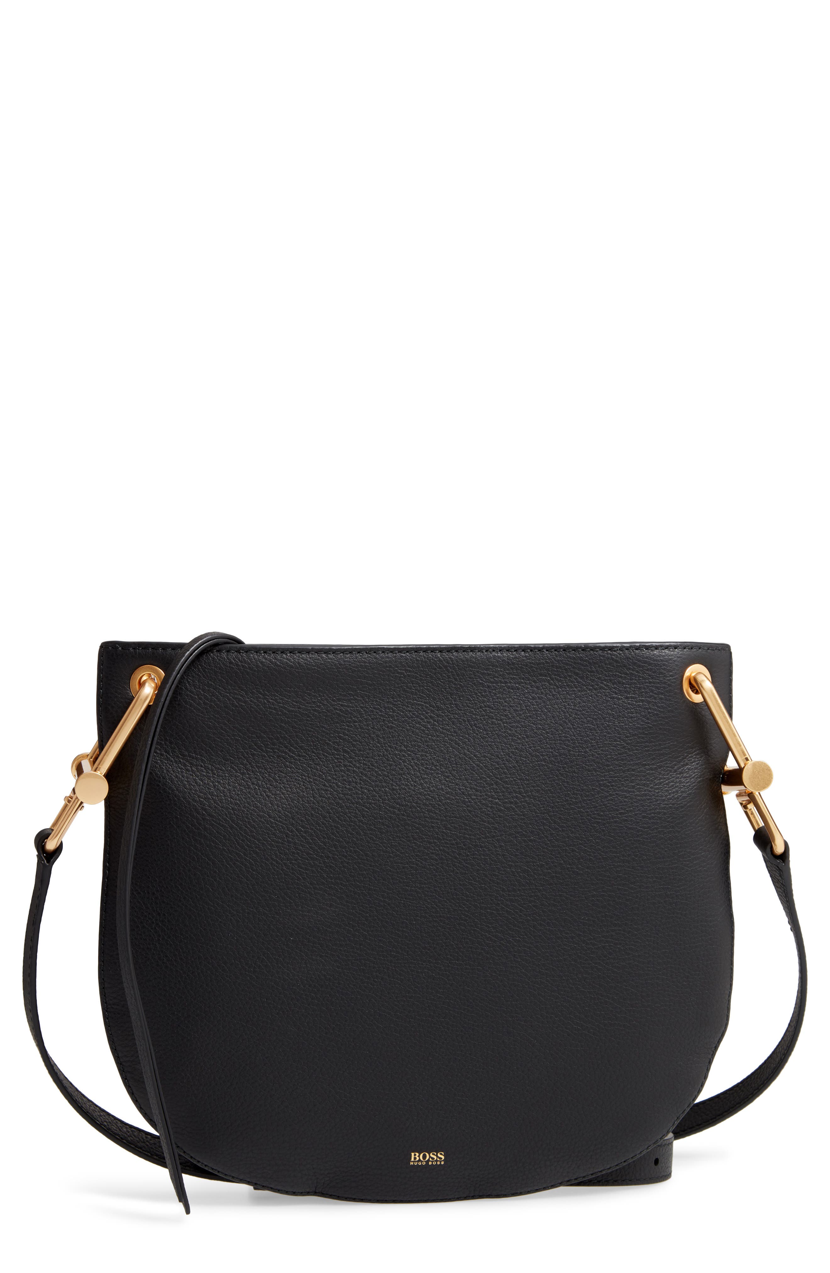 BOSS Kristin Leather Crossbody Bag, Main, color, 