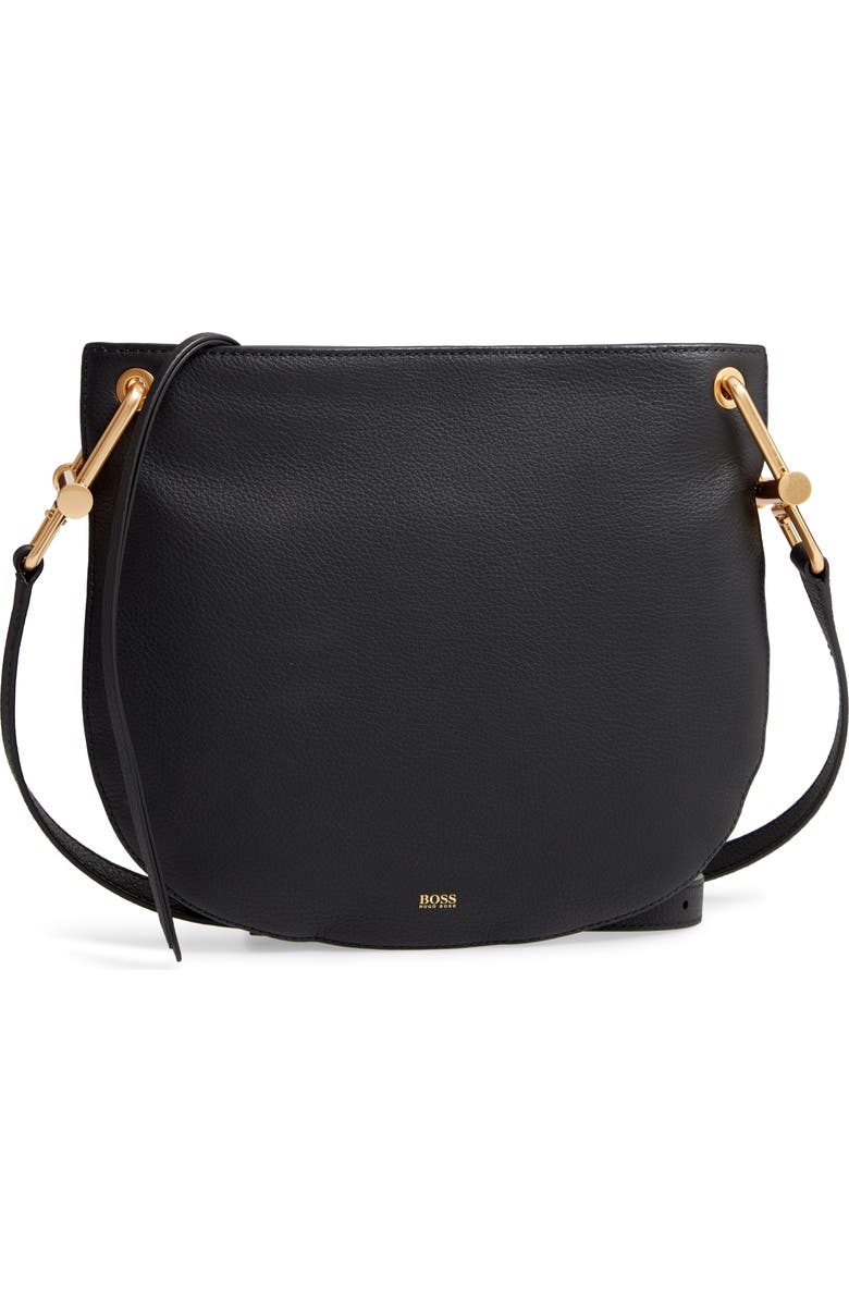 BOSS Kristin Leather Crossbody Bag, Main, color,