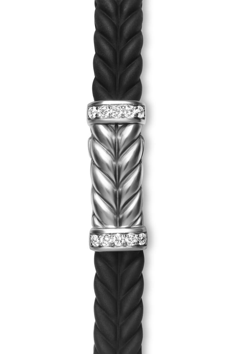 Chevron Station Rubber Bracelet, Alternate, color, BLACK/DIAMOND