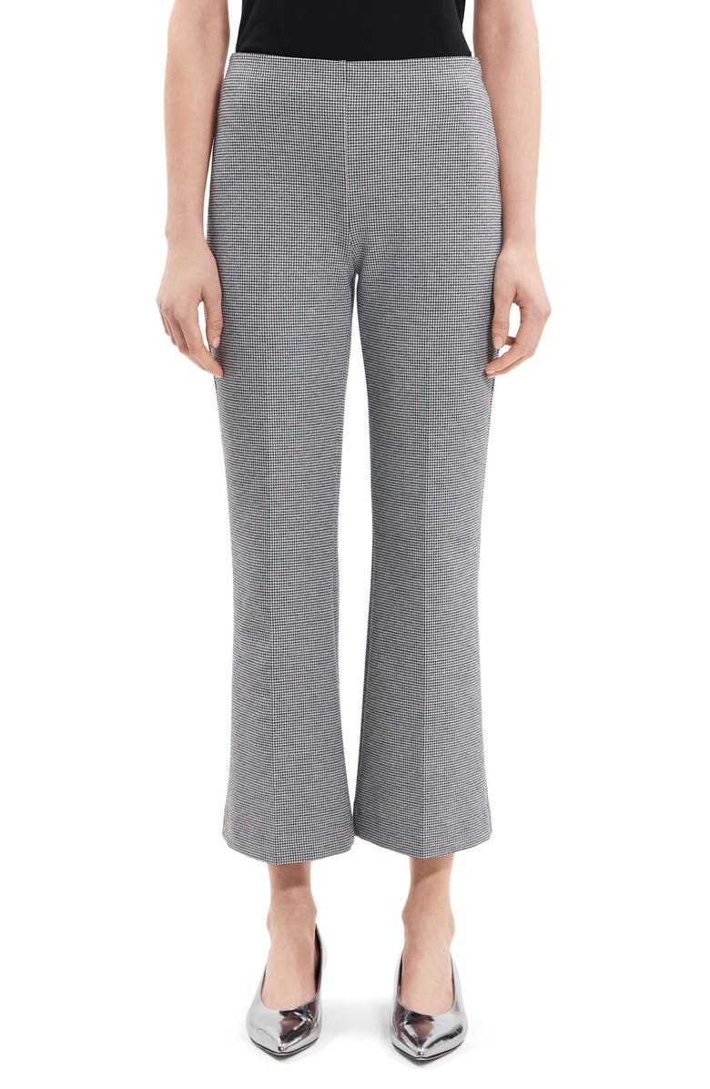 Theory Slim Houndstooth Kick Flare Pants, Main, color, 