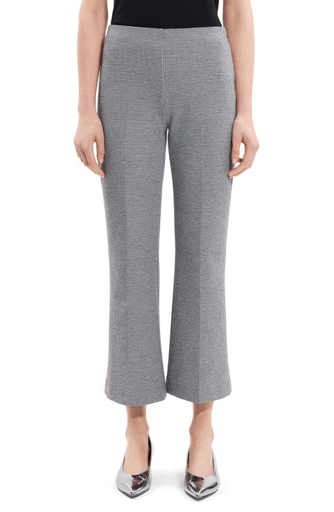 Slim Houndstooth Kick Flare Pants