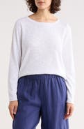 Eileen Fisher Boat Neck Organic Linen & Cotton Sweater