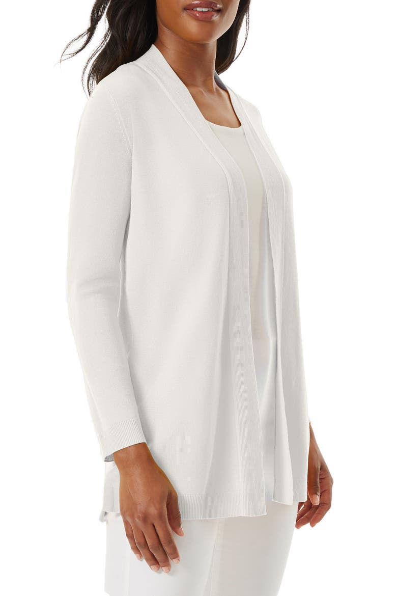 Open Front Cardigan, Alternate, color, JONES WHITE