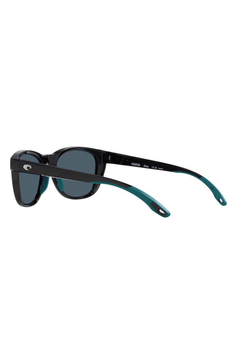 Costa Del Mar Aleta 54mm Polarized Round Sunglasses, Alternate, color, Black